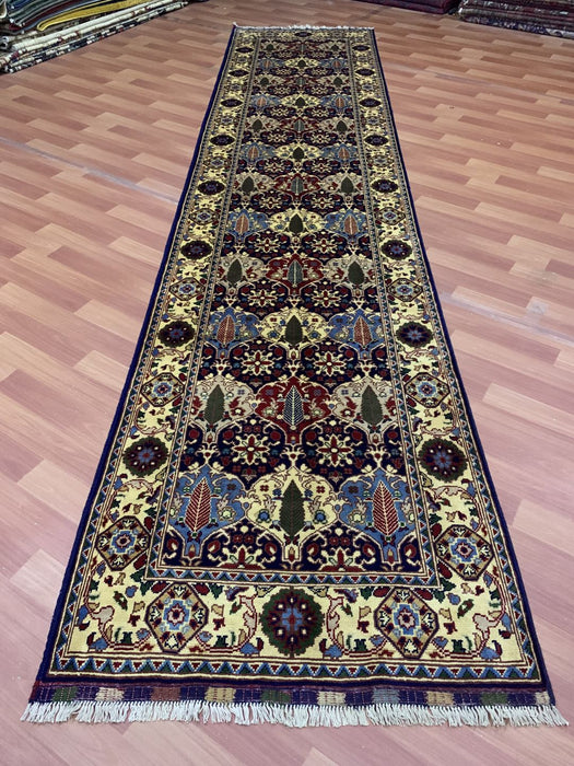 91 cm x 396 cm (3' x 13') Ziegler handgeknoopt loper-vloerkleed, 100% wol