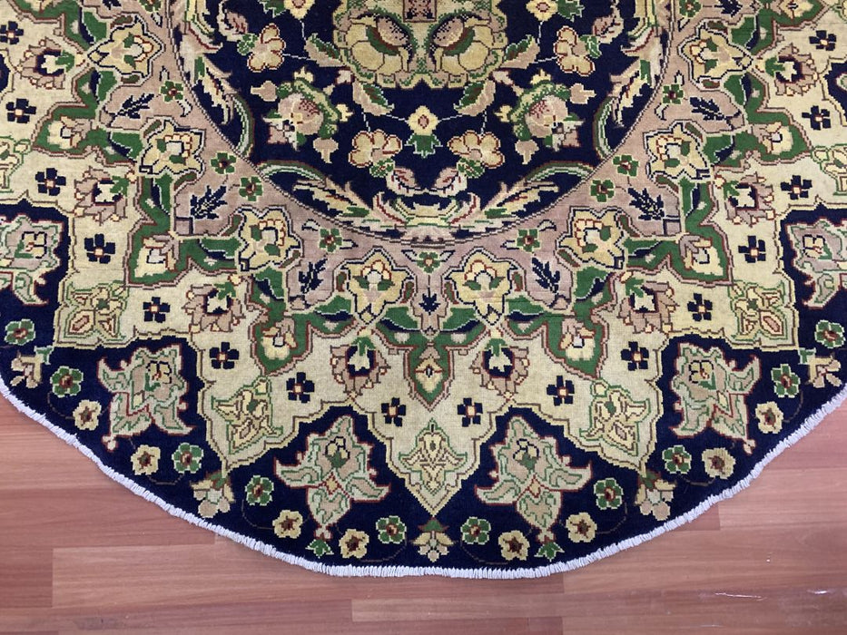 5'0" x 5'0" (152 cm x 152 cm) handgeknoopt rond Ziegler-vloerkleed van 100% wol