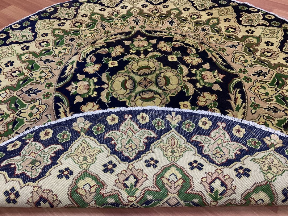 5'0" x 5'0" (152 cm x 152 cm) handgeknoopt rond Ziegler-vloerkleed van 100% wol