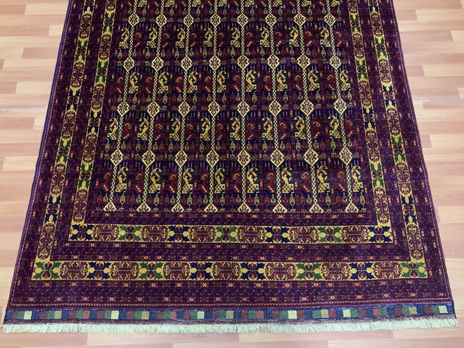 7'x10' Hand-Knotted Tribal Bukhara Red/Multi Area Rug – KB Rugs