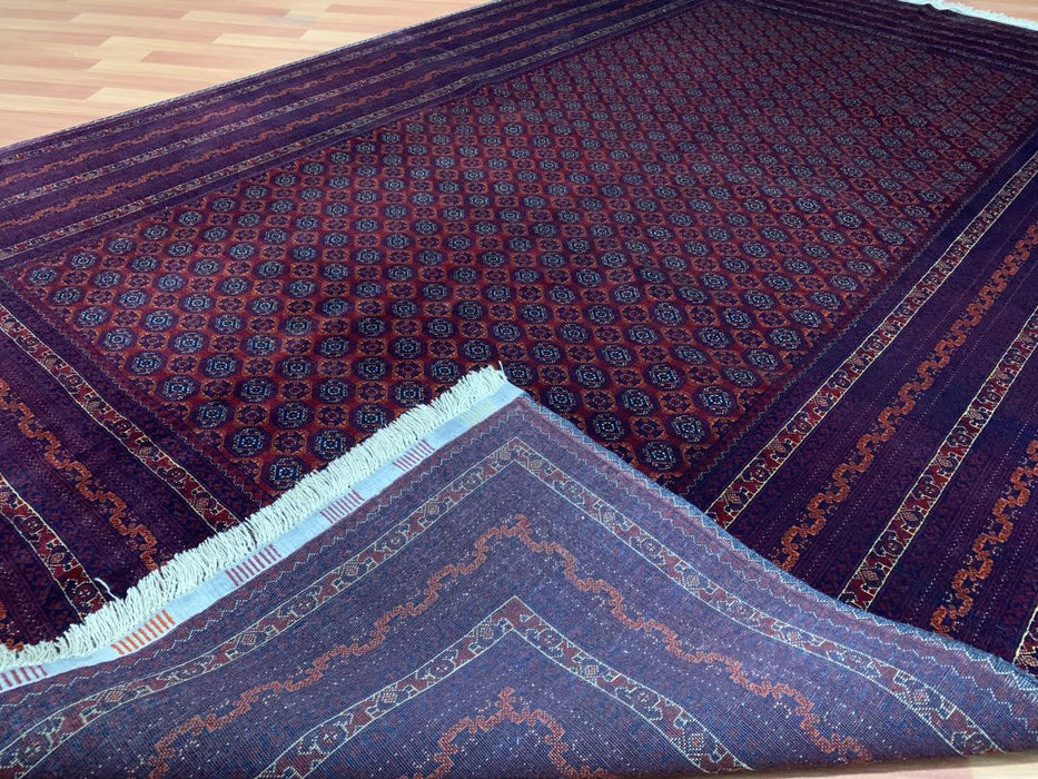 7'x10' Hand-Knotted Tribal Bukhara Blue/Red Area Rug – KB Rugs