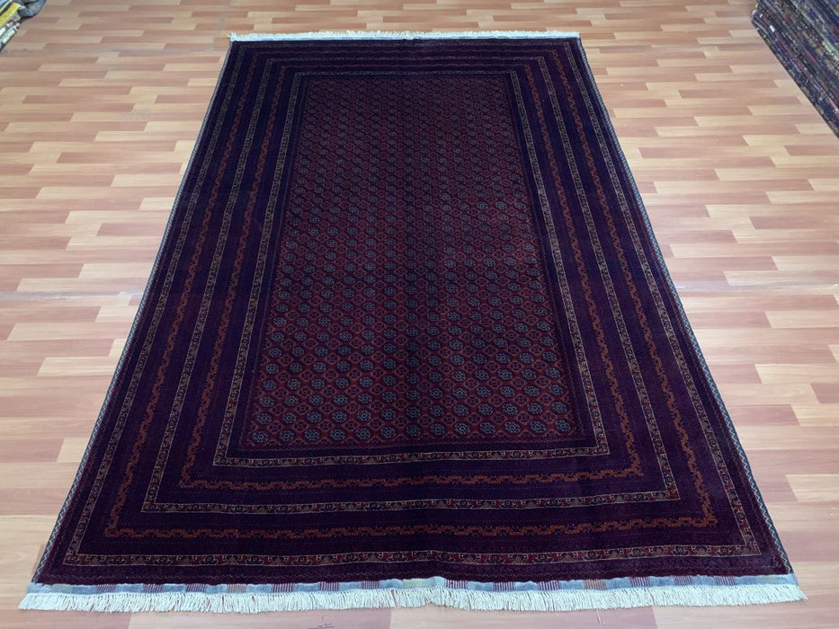 7'x10' Hand-Knotted Tribal Bukhara Blue/Red Area Rug – KB Rugs