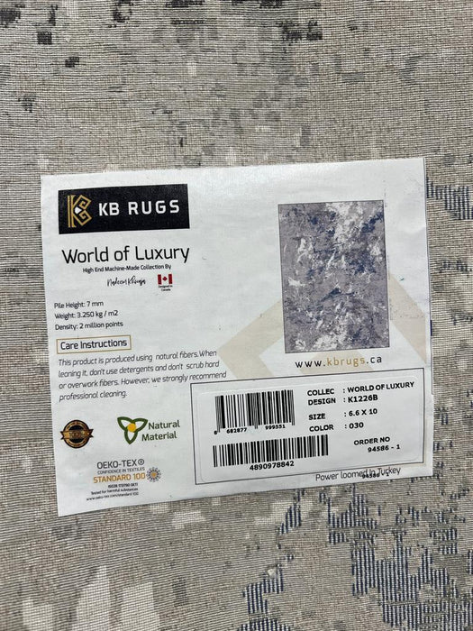 10'x13' Power-Loomed World of Luxury Blue/Grey Area Rug – KB Rugs
