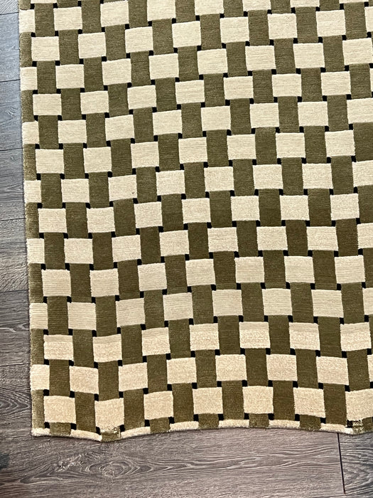 8'x10' Hand-Knotted Nepali Green/Cream Area Rug – KB Rugs