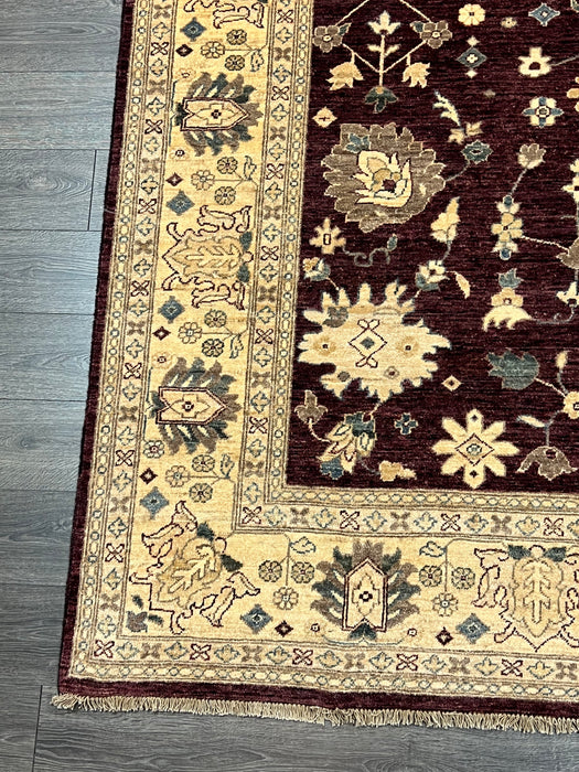 8'x10' Hand-Knotted Chobi Beige/Burgundy Area Rug – KB Rugs
