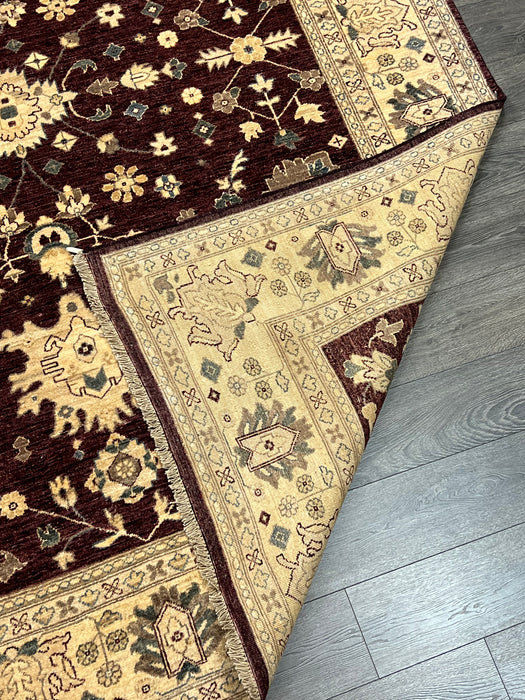8'x10' Hand-Knotted Chobi Beige/Burgundy Area Rug – KB Rugs
