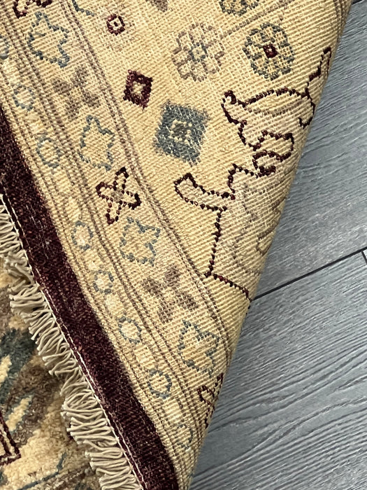 8'x10' Hand-Knotted Chobi Beige/Burgundy Area Rug – KB Rugs
