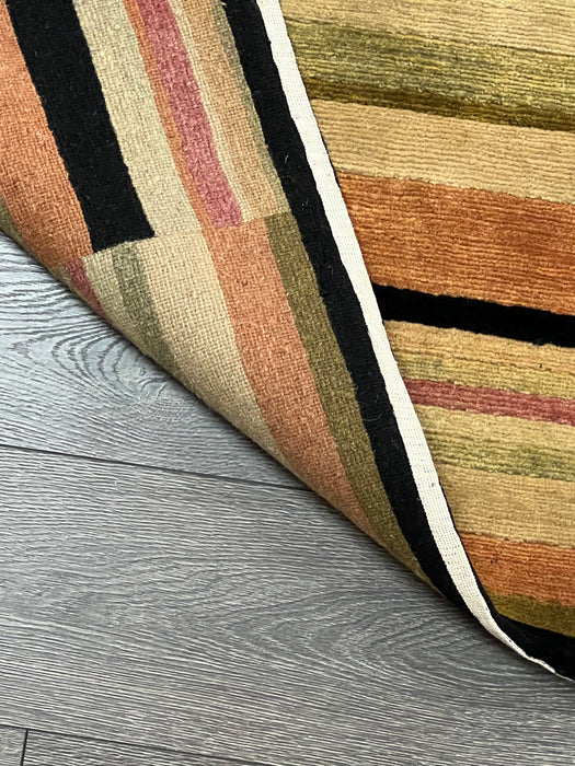 8'x10' modern handgeknoopt Nepalees wollen vloerkleed - beige/multi