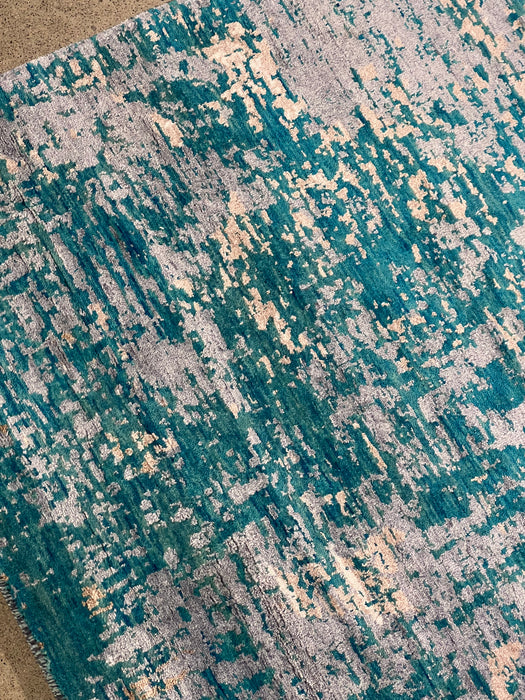 8'x10' Hand-Knotted Nepali Multi/Turquoise Area Rug – KB Rugs