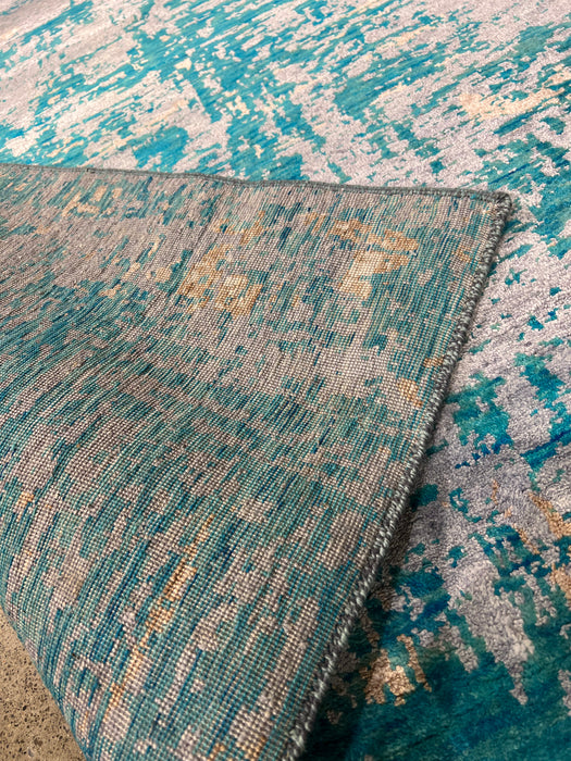 8'x10' Hand-Knotted Nepali Multi/Turquoise Area Rug – KB Rugs