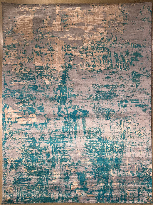 8'x10' Hand-Knotted Nepali Multi/Turquoise Area Rug – KB Rugs