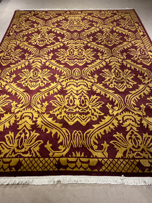 9'x12' Hand-Knotted Persian Golden/Burgundy  Area Rug – KB Rugs