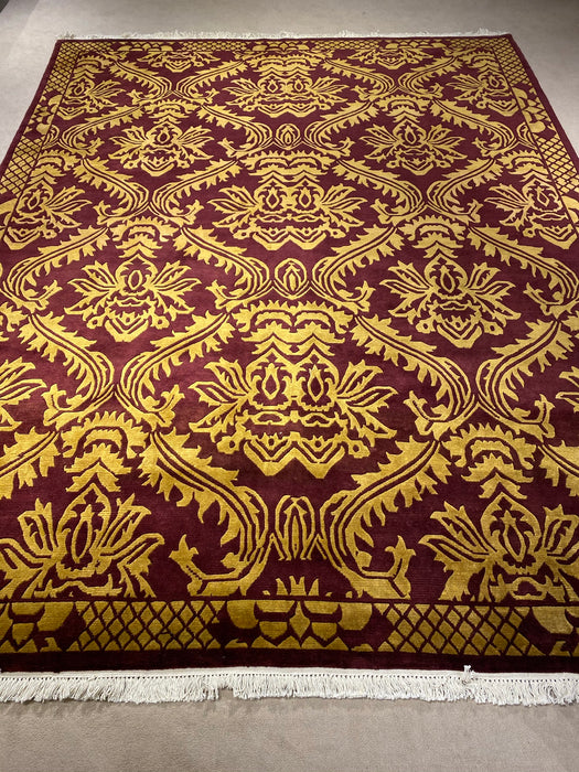 9'x12' Hand-Knotted Persian Golden/Burgundy  Area Rug – KB Rugs