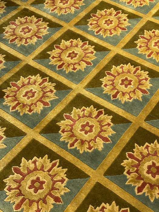 9'x12' Hand-Knotted Persian Multi/Green Area Rug – KB Rugs