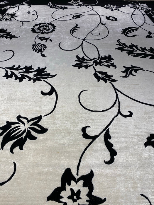 9'x12' Hand-Knotted Nepali Black/White Area Rug – KB Rugs