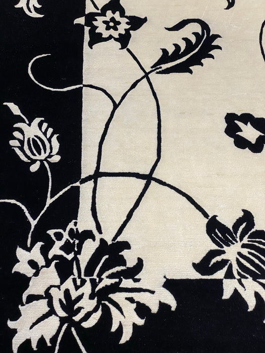 9'x12' Hand-Knotted Nepali Black/White Area Rug – KB Rugs