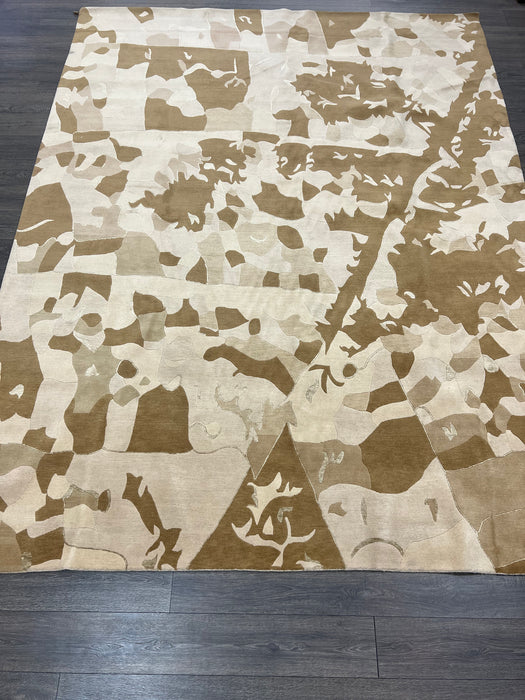 9'x12' Hand-Knotted Nepali Brown/Ivory Area Rug – KB Rugs