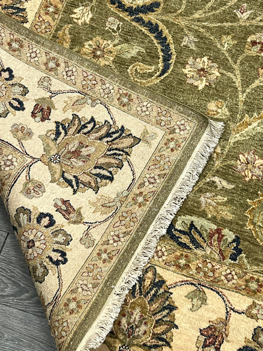 9'x12' Hand-Knotted Chobi Beige/Green Area Rug – KB Rugs