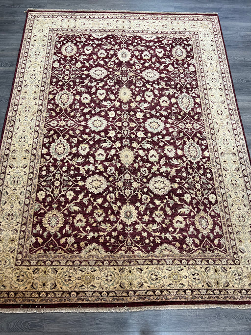 9'x12' Hand-Knotted Chobi Maroon/Beige Area Rug – KB Rugs