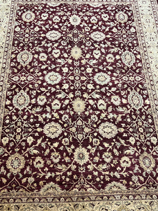 9'x12' Hand-Knotted Chobi Maroon/Beige Area Rug – KB Rugs