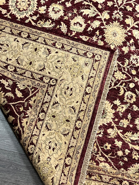9'x12' Hand-Knotted Chobi Maroon/Beige Area Rug – KB Rugs