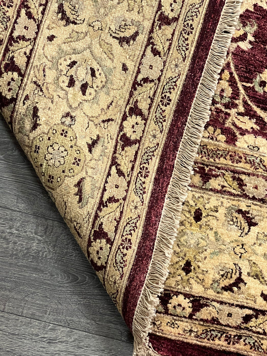 9'x12' Hand-Knotted Chobi Maroon/Beige Area Rug – KB Rugs