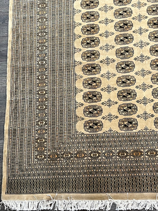 9'x12' Hand-Knotted Bukhara Beige/Black Area Rug – KB Rugs
