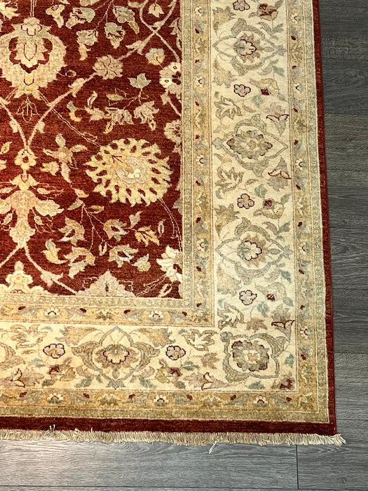 9'x12' Hand-Knotted Chobi Beige/Burgundy Area Rug – KB Rugs