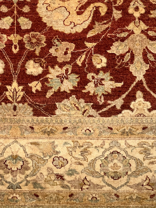 9'x12' Hand-Knotted Chobi Beige/Burgundy Area Rug – KB Rugs