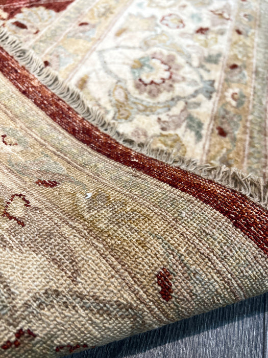 9'x12' Hand-Knotted Chobi Beige/Burgundy Area Rug – KB Rugs