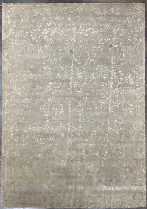 9'x12' Hand-Knotted Tibetan Grey/Ivory Area Rug – KB Rugs