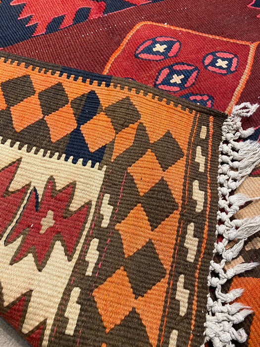 4.4 x 10.11 Kilim handgeknoopt vloerkleed van 100% wol