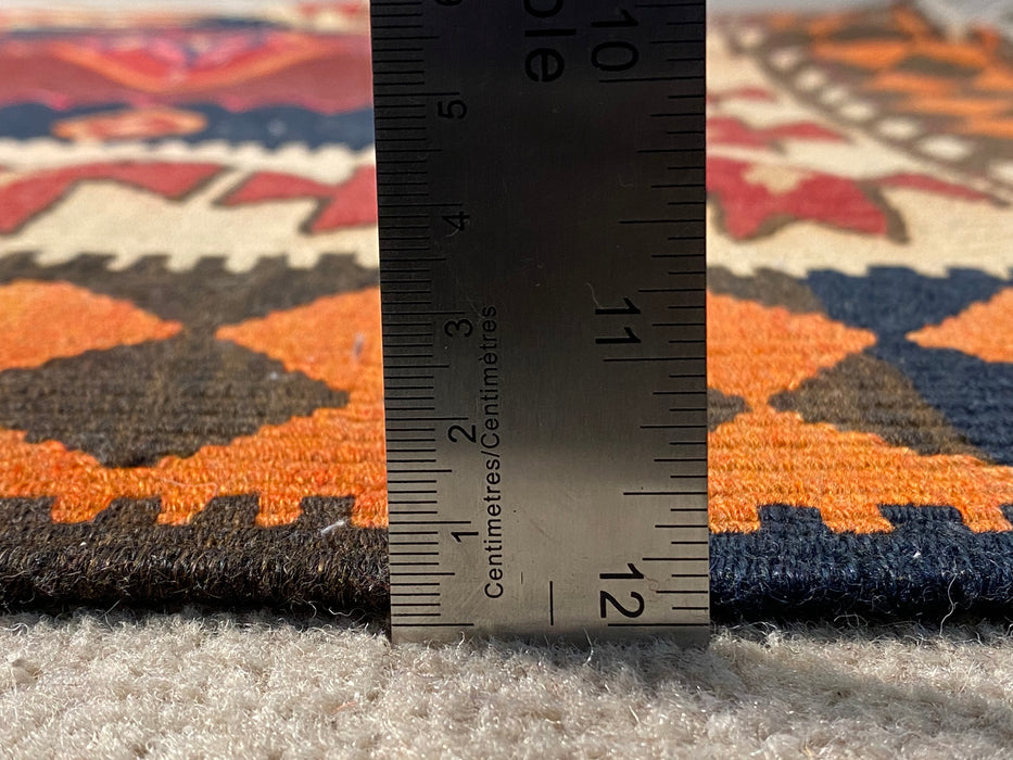 4.4 x 10.11 Kilim handgeknoopt vloerkleed van 100% wol