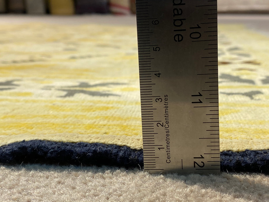 4'x6' Hand-Knotted Kashmiri Yellow/Black Area Rug – KB Rugs