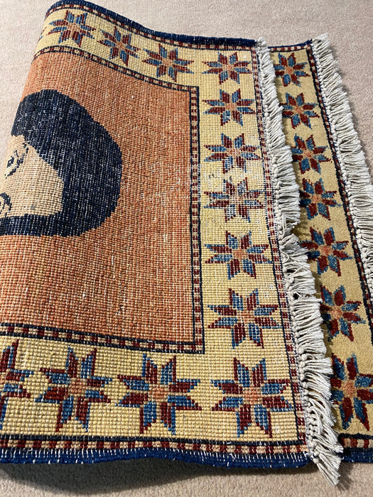 2'x3' Hand-Knotted Chobi Orange/Multi Area Rug – KB Rugs