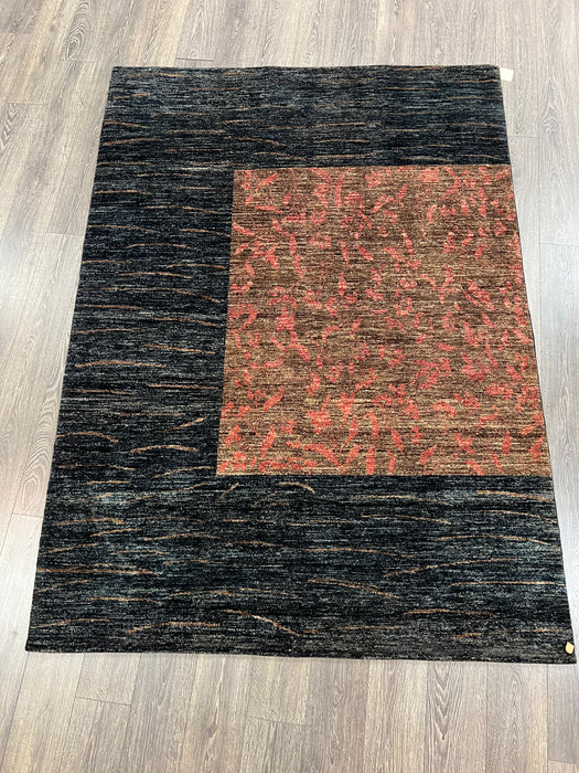 6'x9' Hand-Knotted Nepali Black/Red Area Rug – KB Rugs