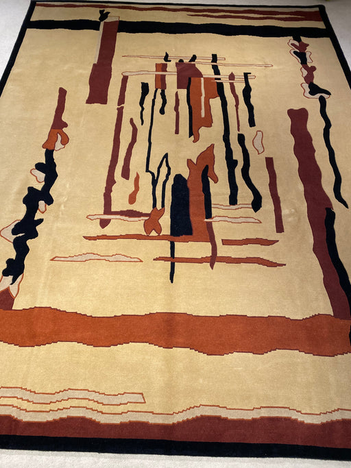 9'x12' Hand-Knotted Nepali Beige/Orange Area Rug – KB Rugs