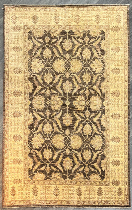 6'x9' Hand-Knotted Chobi Beige/Brown Area Rug – KB Rugs