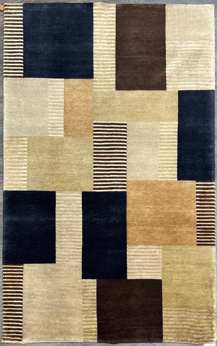 4'x6' Hand-Knotted Nepali Beige/Multi Area Rug – KB Rugs