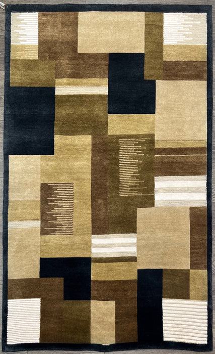 4'x6' Hand-Knotted Nepali Beige/Multi Area Rug – KB Rugs