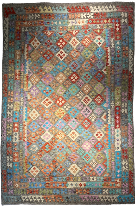 9'x12' Hand-Knotted Killim Multi/Orange Area Rug – KB Rugs
