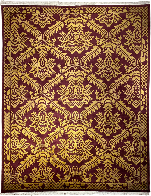 9'x12' Hand-Knotted Persian Golden/Burgundy  Area Rug – KB Rugs